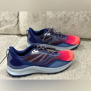 Saucony Peregrine 12 Trail Shoes - Red and Navy